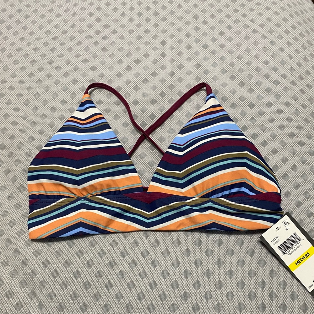 NWT Striped bikini top (size medium)